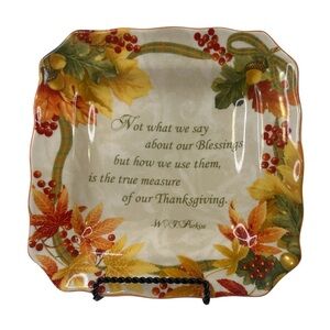 222 Fifth Thanksgiving Blessings Quote Square Plate
